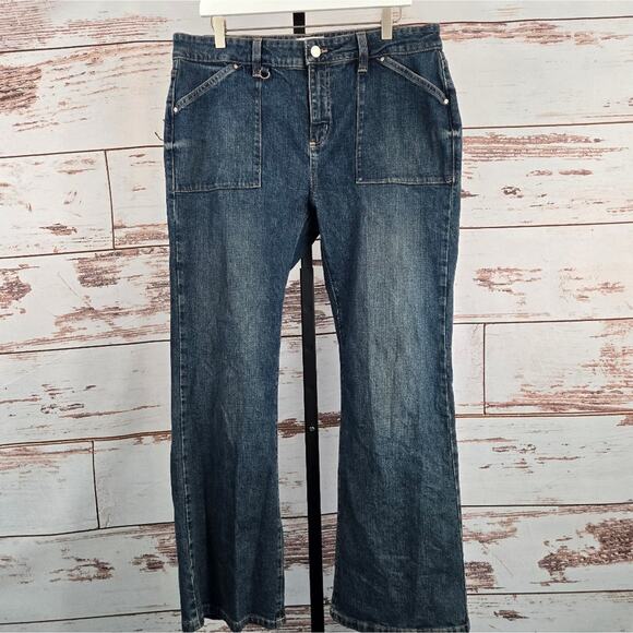 Cotton On Stretch Bootleg Flare Jean Flap Pocket Size 12 - Picture 1 of 7